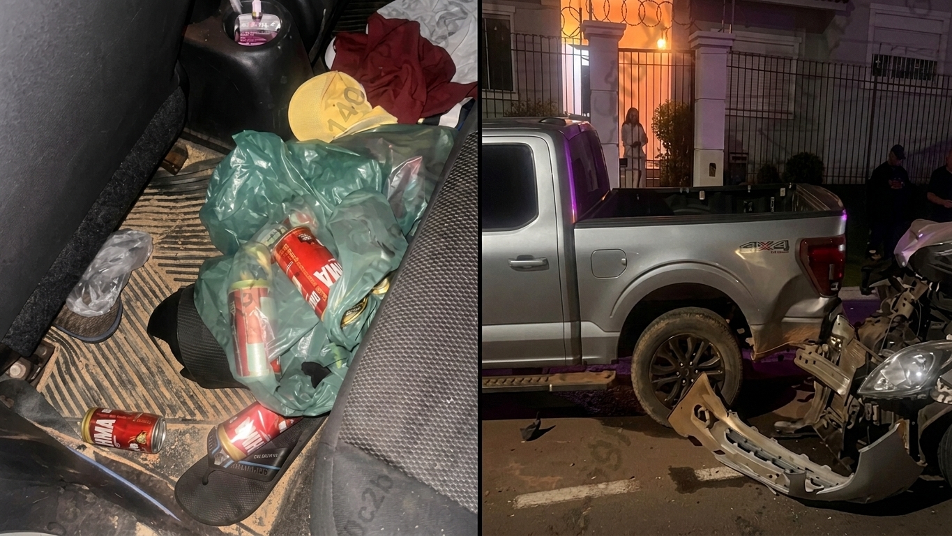 Motorista Embriagado Causa Acidente, Destrói Caminhonete e É Preso com Arma e Drogas em Sorriso